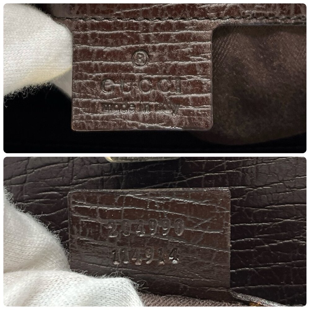 GUCCI Vintage Monogram Horsebit Chain Shoulder Bag Beige Brown Canvas [105425] - Picture 13 of 13